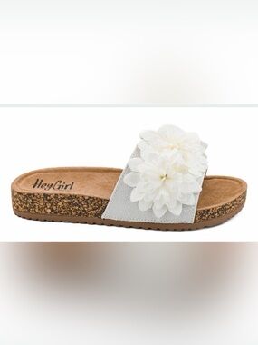 New Hey Girl Wild Child White Slide Sandal Size 10